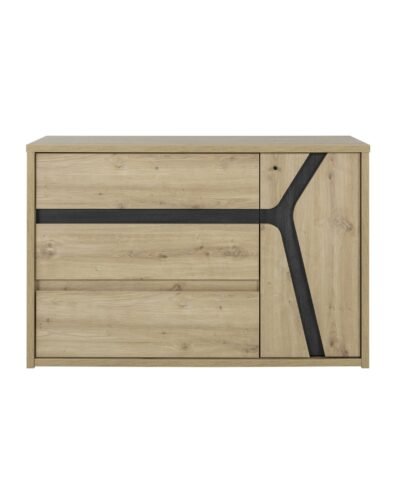 Kommode mit 3 schubladen 1 tür ALANA Eiche artisan