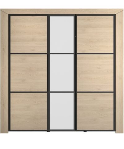 Armoire 3 portes - Châtaignier naturel Beige - BRUGGE