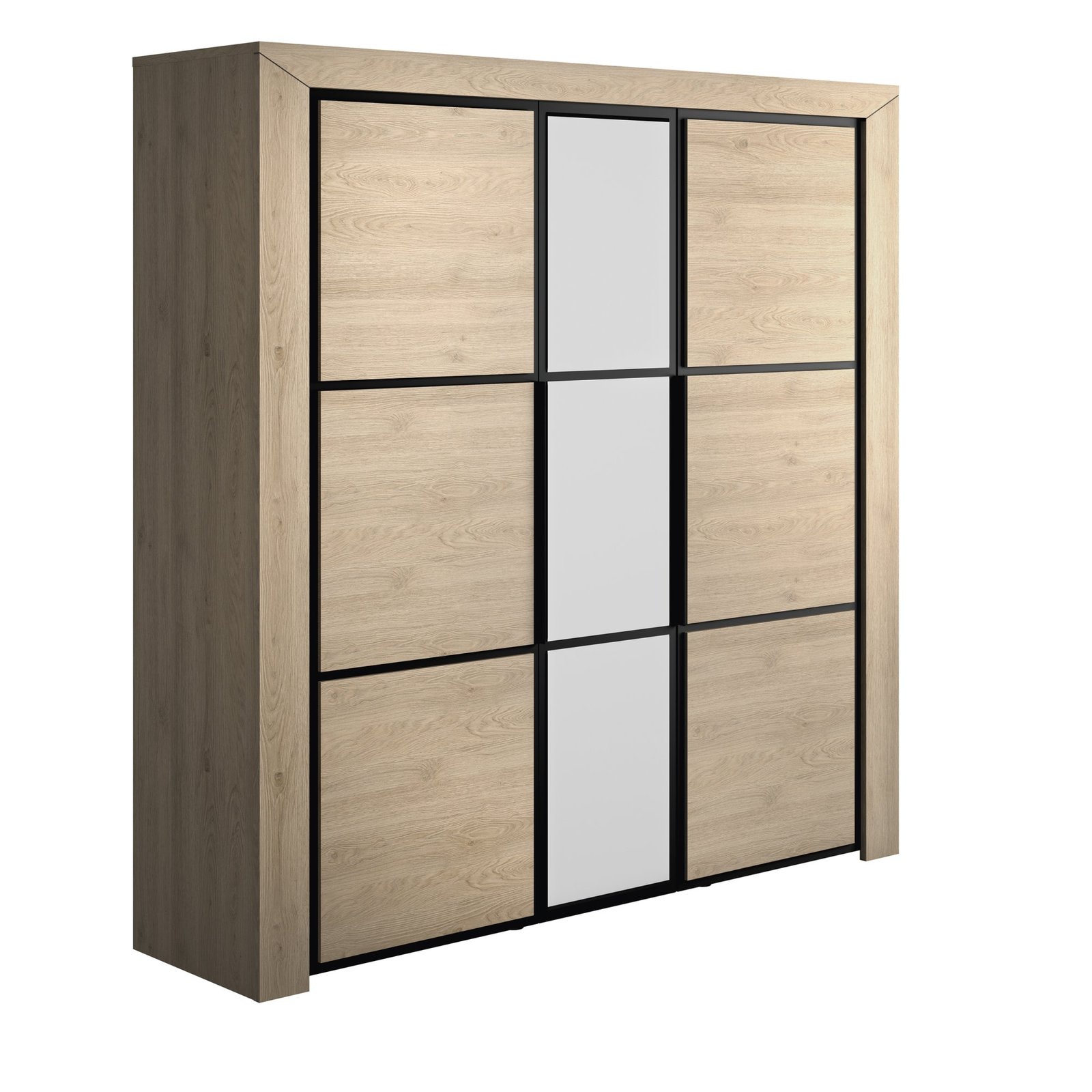 Kleiderschrank 3-türig - Kastanien-natürliche Beige - BRUGGE – Bild 2