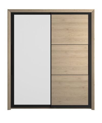 Armoire 2 portes mixte 200 - Châtaignier naturel Beige - BRUGGE