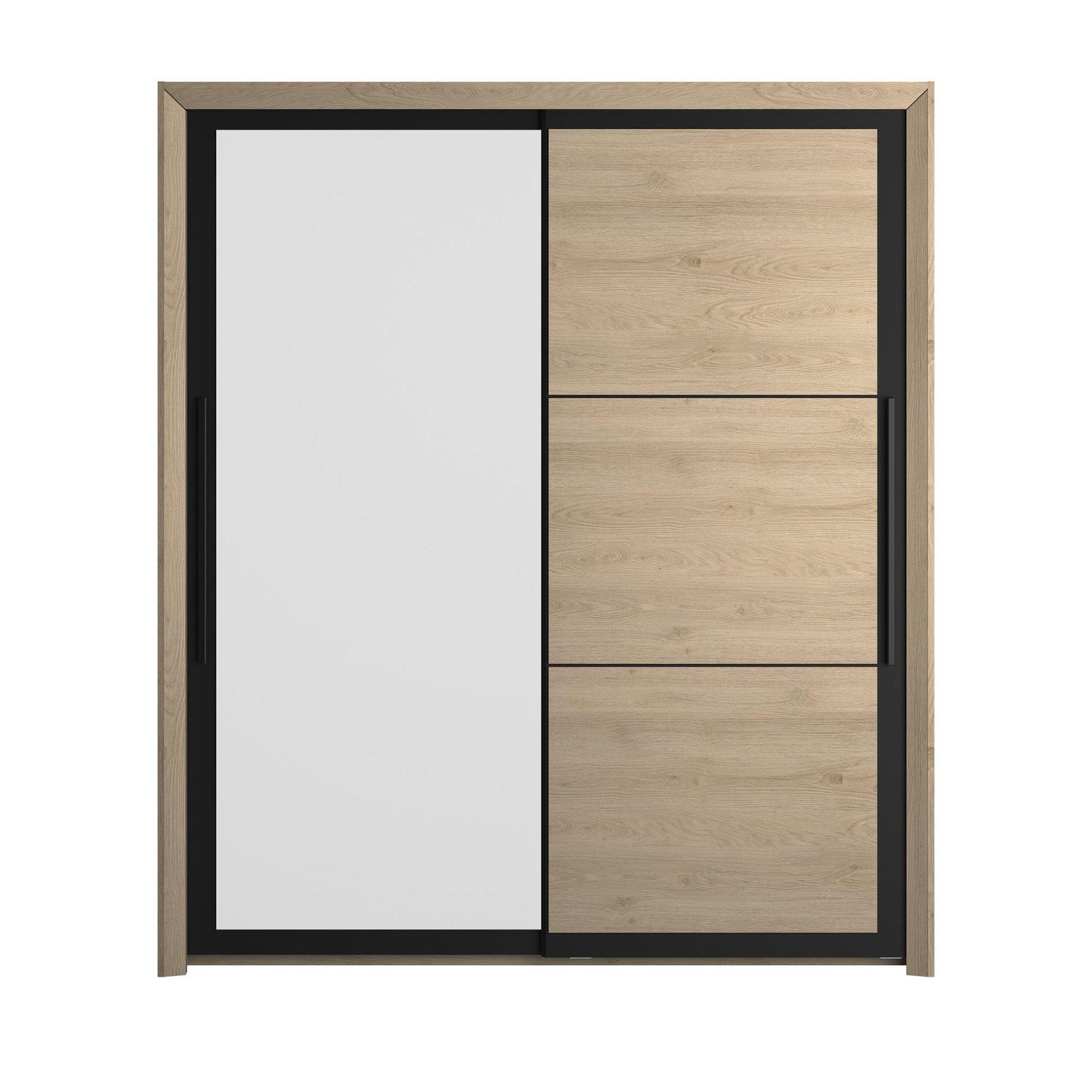 Schrank mit 2 türen mixed 200 - Kastanien-natürliche Beige - BRUGGE