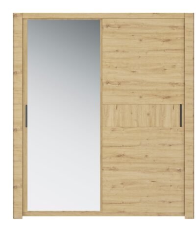 Armoire 2 portes coulissantes - Chêne artisan Beige - CONFIDENCE