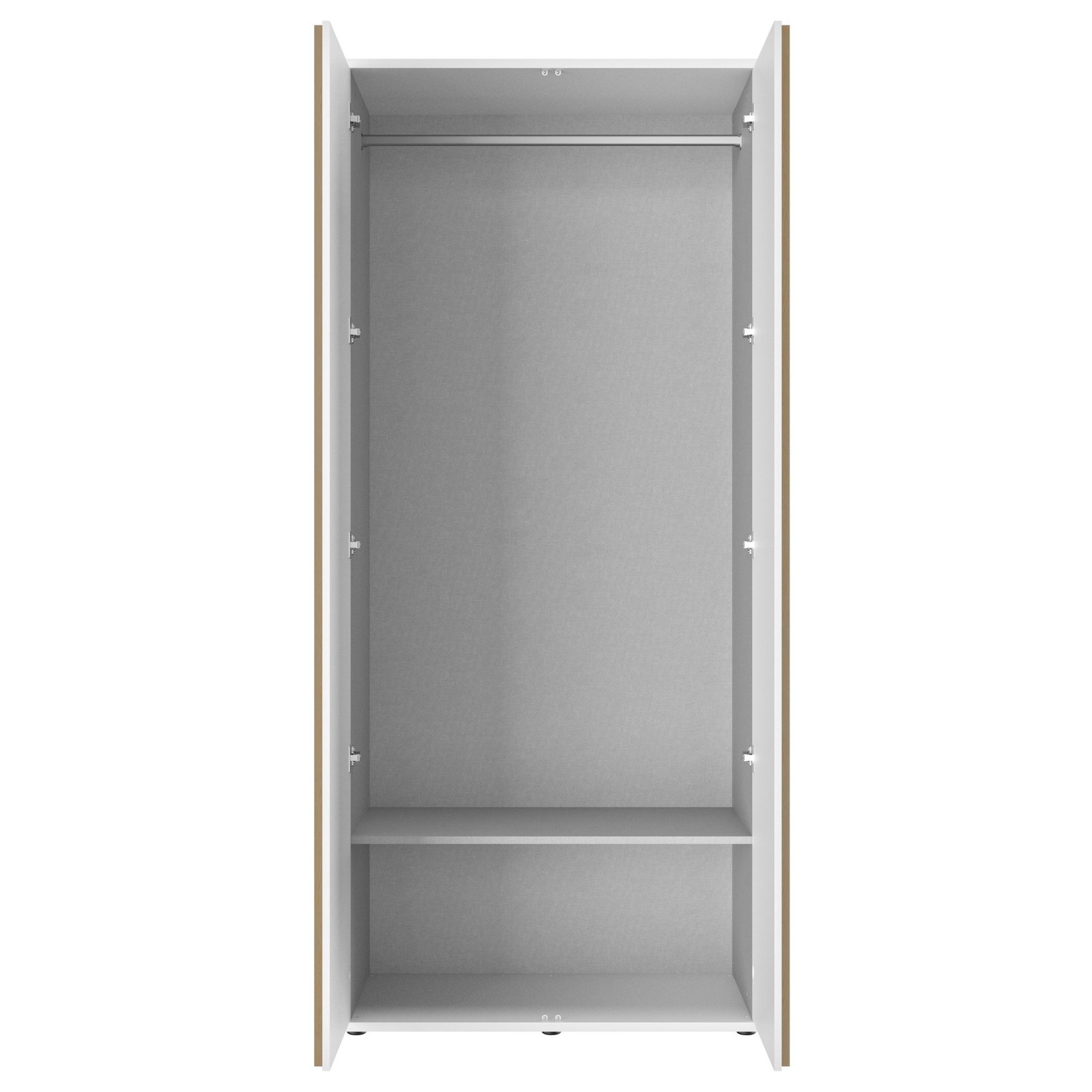 Dressing 2 portes (dont 1 miroir) L.100 Blanc ENZO Blanc – Image 2
