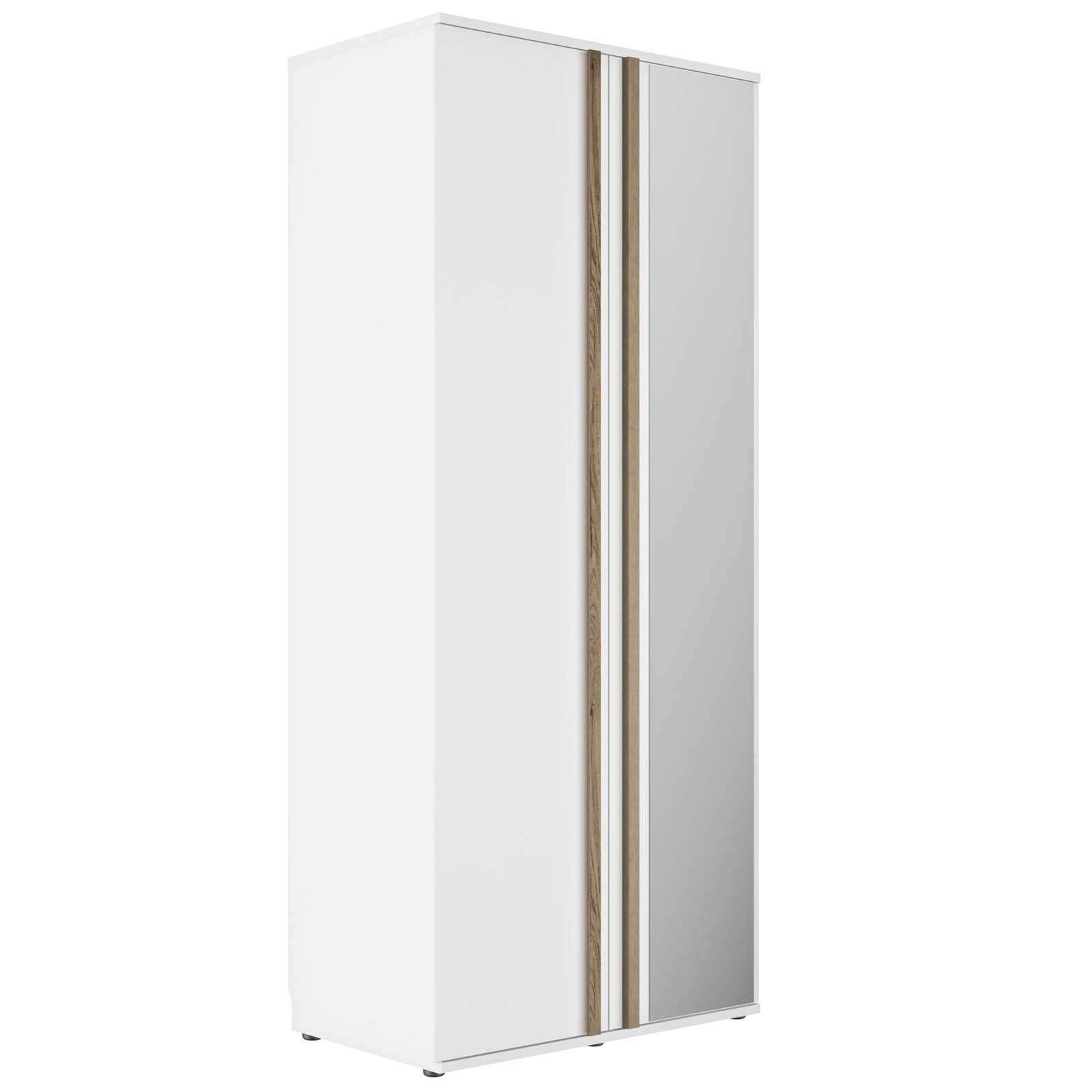 Dressing 2 portes (dont 1 miroir) L.100 Blanc ENZO Blanc – Image 4