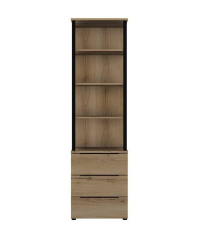 Rangement portant 3 tiroirs Marron LUCIAN Chêne Helvezia LUCIAN RGT.PORT.3T.DESSUS