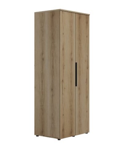 Alternative view of Armoire 2 portes - Chêne Helvezia Marron - LUCIAN