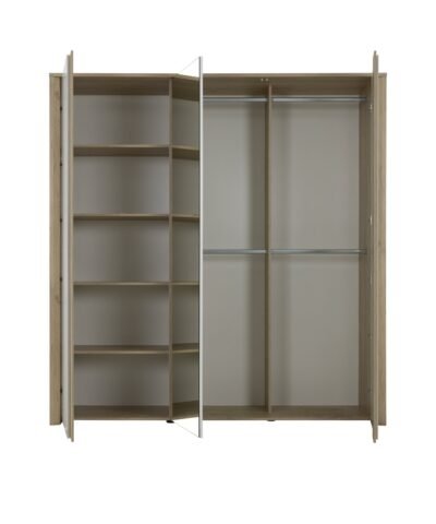 Alternative view of Armoire 3 portes (dont 1 P. miroir) - Châtaignier naturel - MANAE