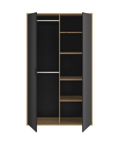 Alternative view of Armoire 2 portes - Noir mat - OTELLO