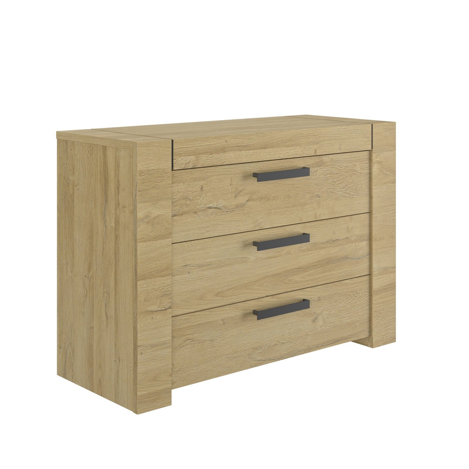 Commode 3 tiroirs Beige SOFIA Chêne doré – Image 2