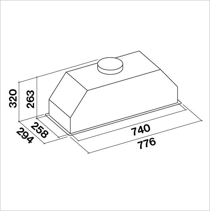 Hotte de ventilation intégrée INCASSO MURANO 70 W FALMEC