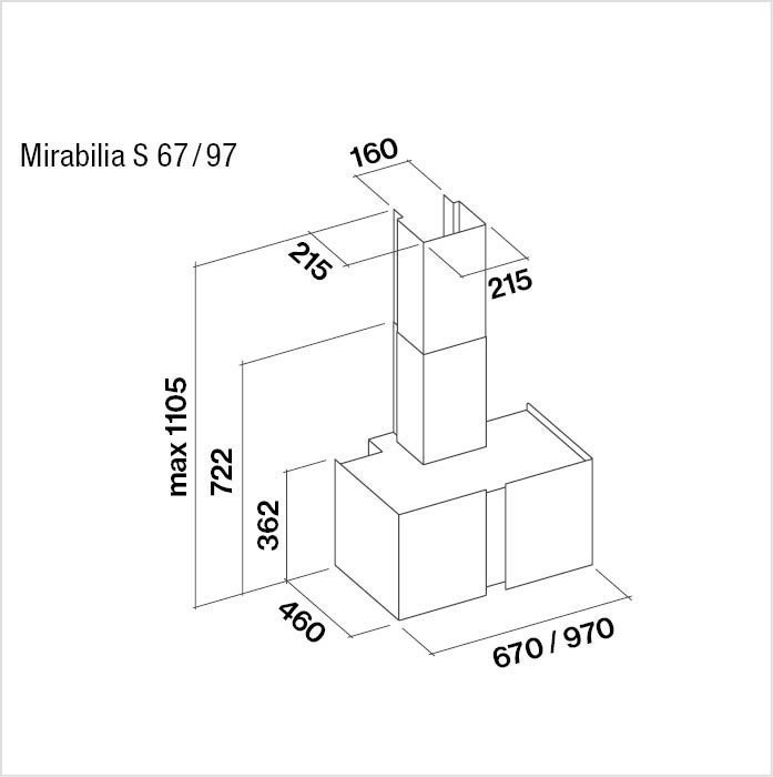 Hotte de ventilation square MIRABILIA S 67 FALMEC