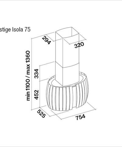 Hotte de ventilation PRESTIGE ISOLA 75 N FALMEC