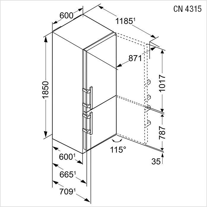 CN-4335-21 LIEBHERR Combi réfrigérateurs-congélateurs pose libre