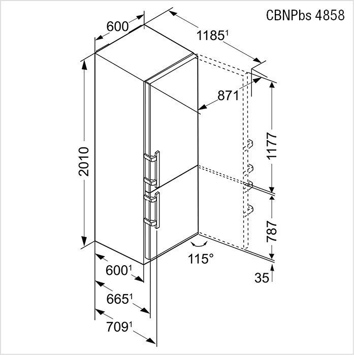 CBNPBS-4858-20 LIEBHERR Combi réfrigérateurs-congélateurs