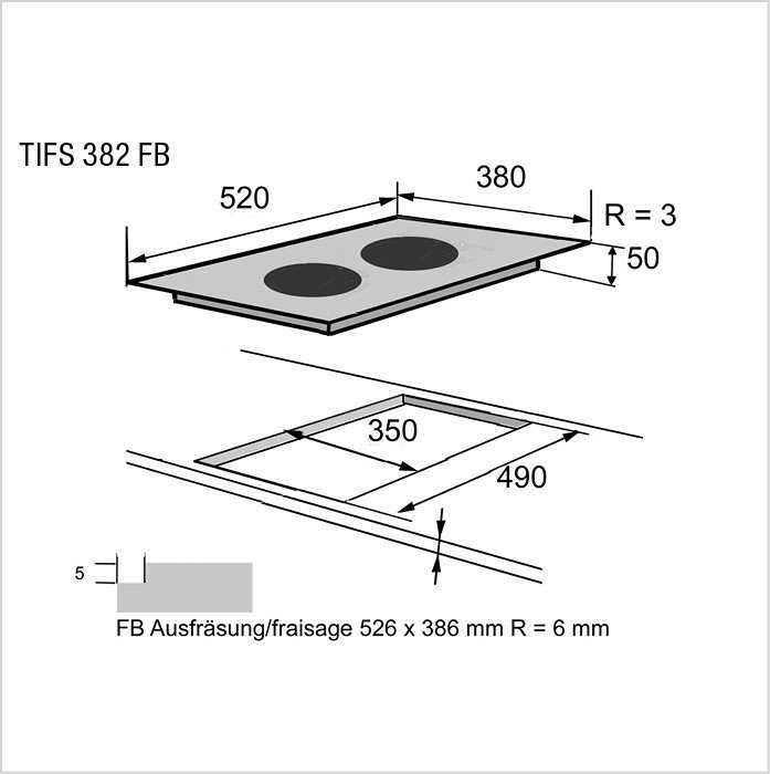 FORS Plan de cuisson induction TIFS 382 FB