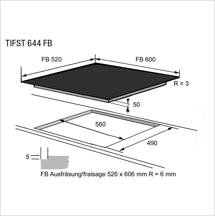 FORS Plan de cuisson induction 60 cm TIFST 644 FB
