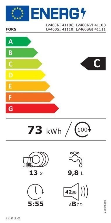 FORS Lave-vaisselle EURO 60 cm LV-460SI N 41110