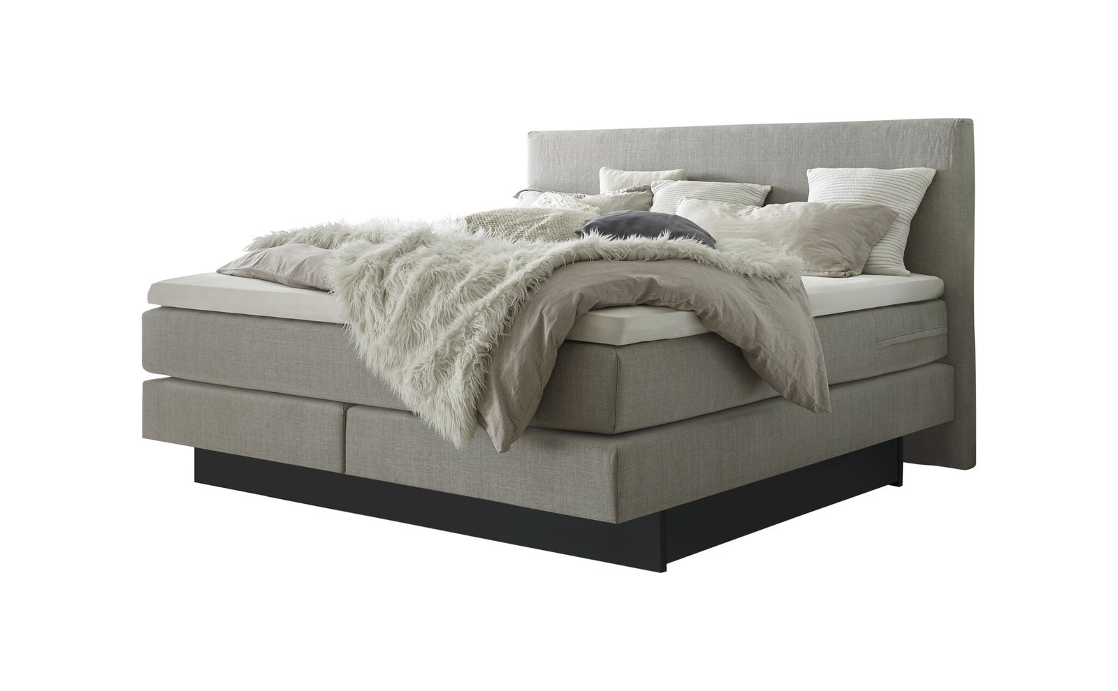 Boxspring bett inkl. stauraum Denver Hasena 140x200 cm Grau / Anthrazit