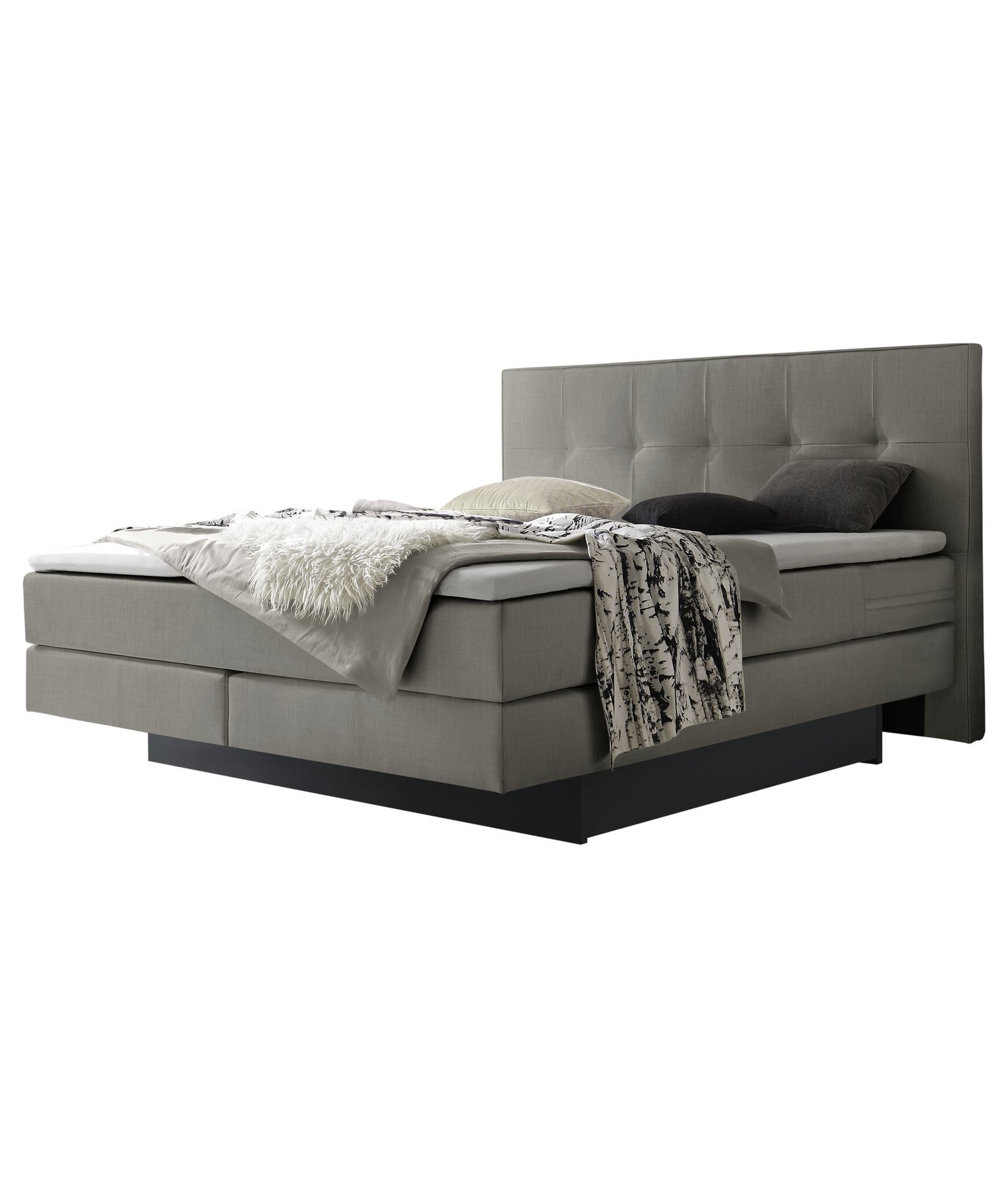 Boxspring bett inkl. stauraum Miami Hasena 140x200 cm Grau / Anthrazit