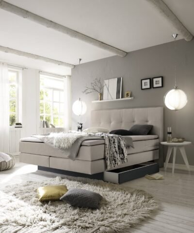 Alternative view of Lit boxspring incl. espace de rangement Miami Hasena 140x200 cm Beige / Anthracite