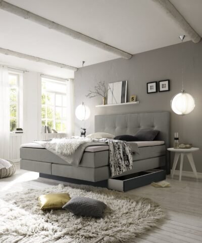 Alternative view of Lit boxspring incl. espace de rangement Miami Hasena 160x200 cm Gris / Anthracite