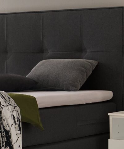 Alternative view of Lit boxspring Fleur Hasena 140x200 cm Gris/Argenté / Anthracite