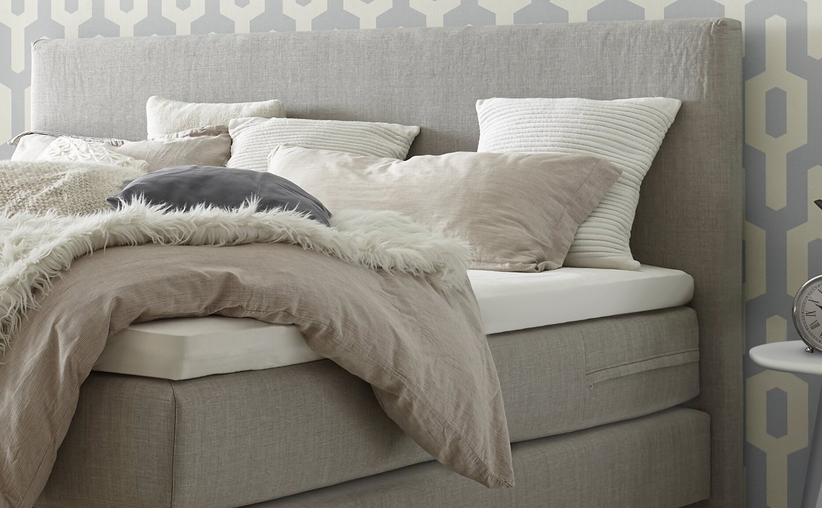 Boxspring bett inkl. stauraum Denver Hasena 140x200 cm Grau / Anthrazit – Bild 3