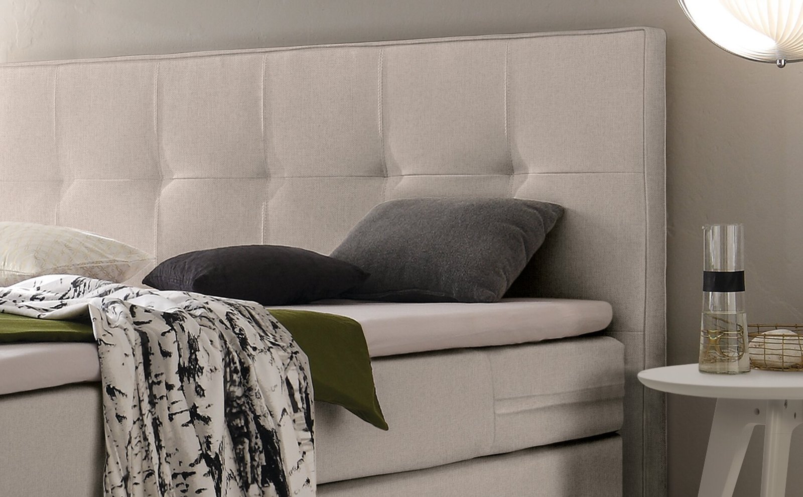 Lit boxspring incl. espace de rangement Miami Hasena 140x200 cm Beige / Anthracite – Image 3