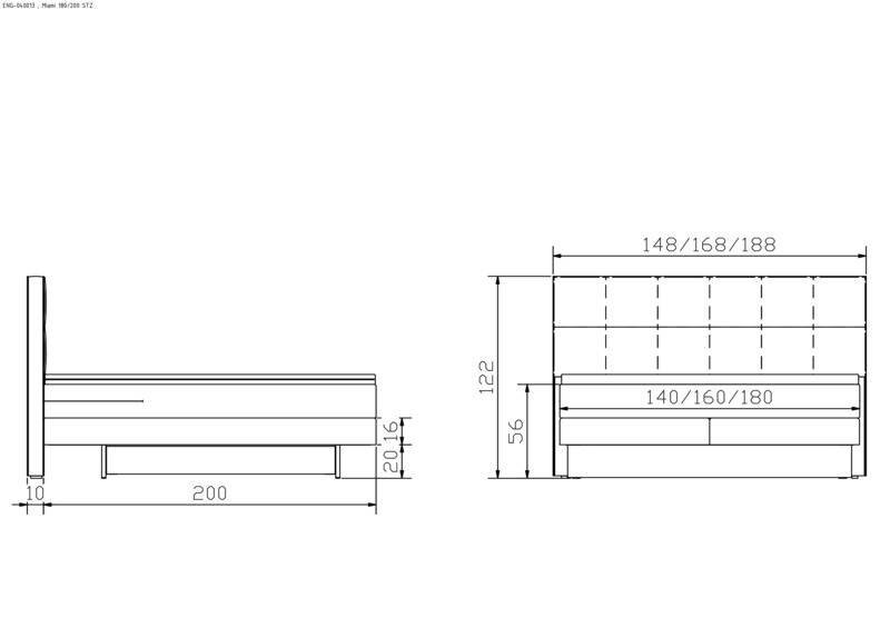 Lit boxspring incl. espace de rangement Miami Hasena 140x200 cm Beige / Anthracite – Image 5