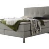 Boxspring bett Blume Hasena 180x200 cm Grau/Silber
