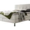 Lit boxspring Fleur Hasena 180x200 cm Gris/Argenté / Blanc