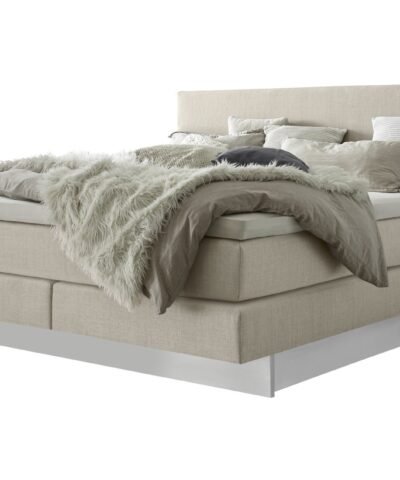 Lit boxspring incl. espace de rangement Denver Hasena 180x200 cm Beige / Blanc