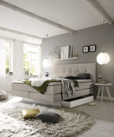 Alternative view of Lit boxspring incl. espace de rangement Miami Hasena 160x200 cm Beige / Blanc