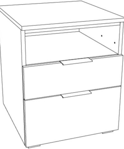 Alternative view of Table de nuit Dowe Hasena Anthracite / Blanc