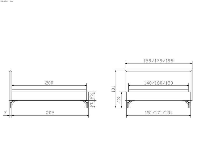 Bett Marla Hasena 140x200 cm Anthrazit / Weiß – Bild 4