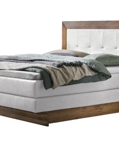 Lit boxspring incl. espace de rangement Texas Hasena 180x200 cm Blanc / Brun