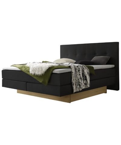 Lit boxspring incl. espace de rangement Miami Hasena 160x200 cm Anthracite / Brun