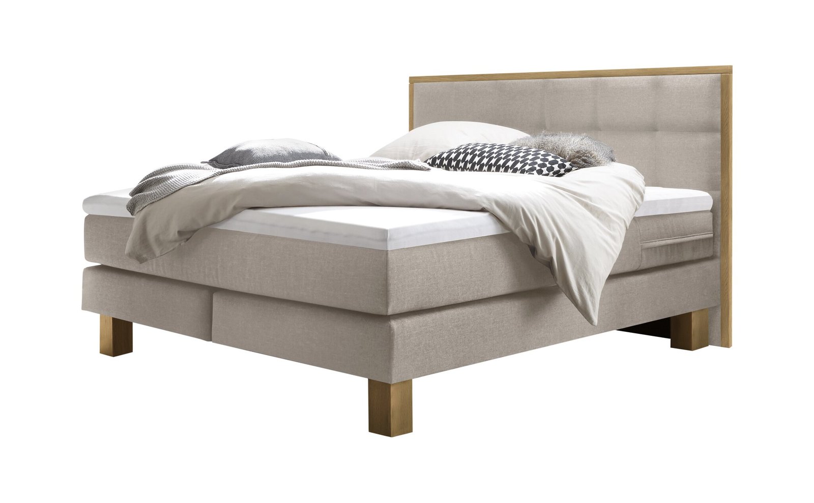 Boxspring bett Cottage Hasena 180x200 cm Beige / Braun