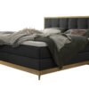 Lit boxspring Villa Hasena 140x200 cm Anthracite / Brun