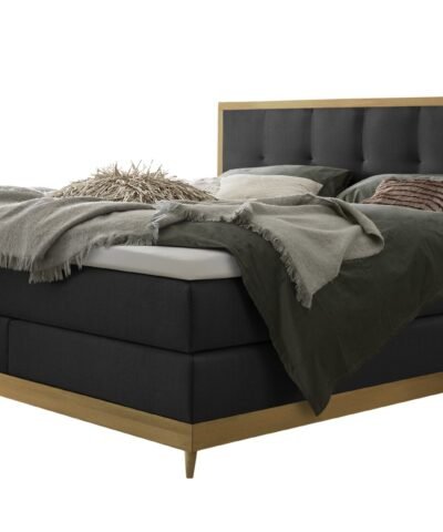 Lit boxspring Villa Hasena 180x200 cm Anthracite / Brun