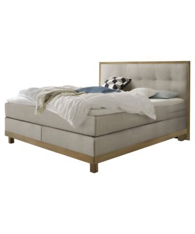 Lit boxspring Chalet Hasena 160x200 cm Beige / Brun