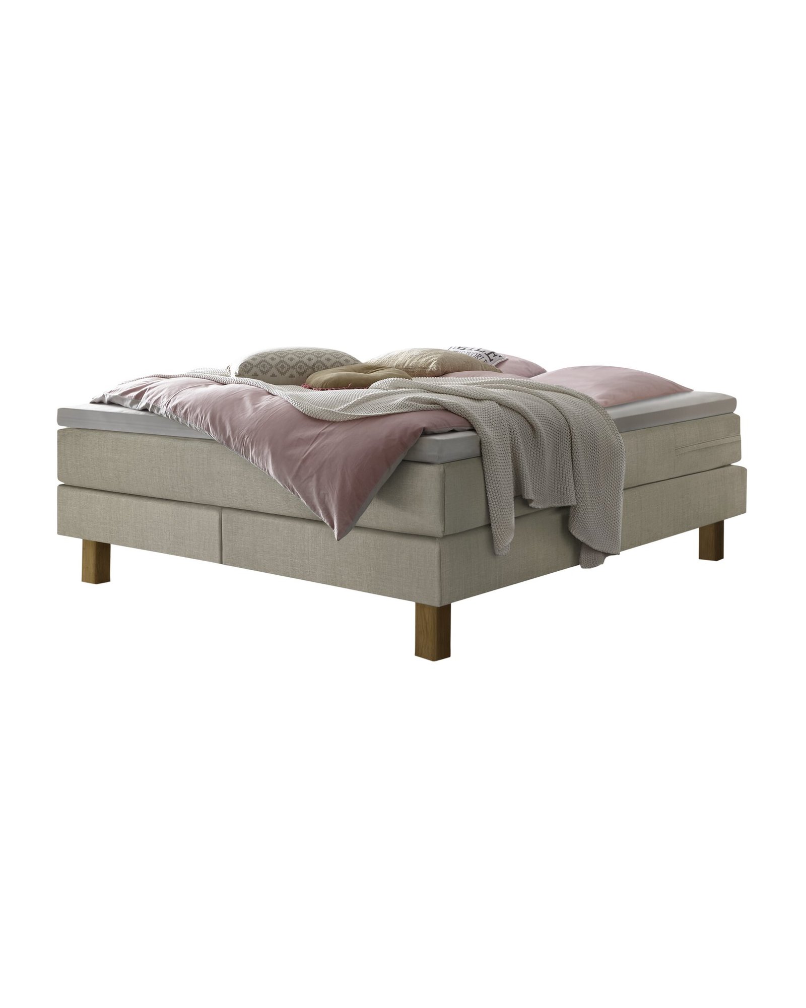 Boxspring bett Isoba Hasena 180x200 cm Beige / Braun