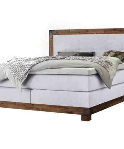 Lit boxspring Chicago Hasena 160x200 cm Blanc / Brun