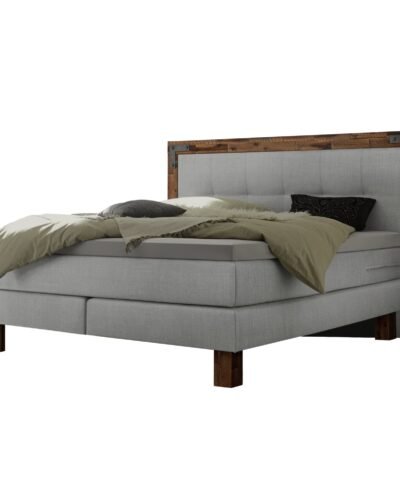 Lit boxspring Memphis Hasena 160x200 cm Gris / Brun