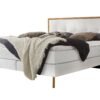 Lit boxspring Nordic Hasena 160x200 cm Blanc / Brun