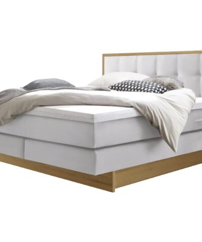Lit boxspring incl. espace de rangement Ottawa Hasena 140x200 cm Blanc / Brun