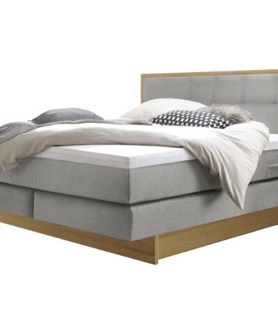 Lit boxspring incl. espace de rangement Ottawa Hasena 140x200 cm Gris / Brun