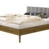 Bett Elia Hasena Eiche massivholz-335-Pepe grey 140x200 cm Grau / Braun