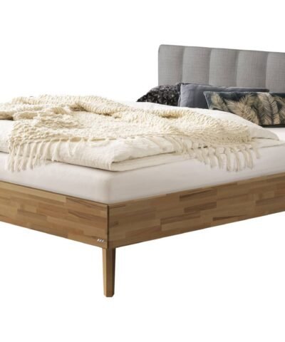 Lit Elia Hasena Hêtre coeur rouge bois massif 335-Pepe grey 180x200 cm Gris / Brun