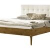 Bett Alcamo Hasena Eiche massivholz-323-Kul white 140x200 cm, Weiß / Braun